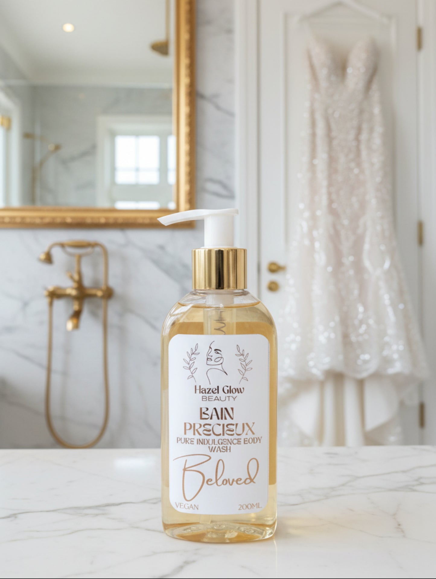 Luxury Body Wash - Bain Precieux in Beloved fragrance by Hazel Glow. Bridal perfume
