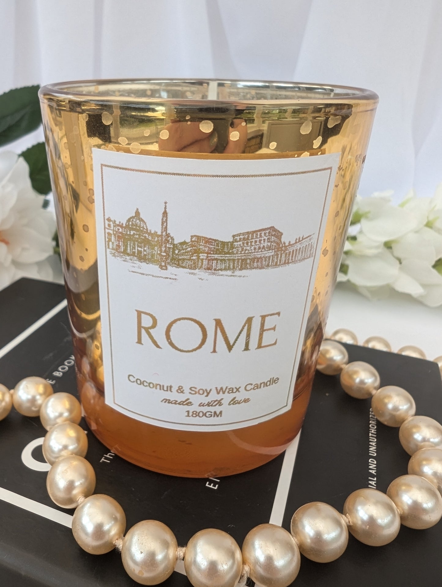 Rome Gold Sparkle Candle