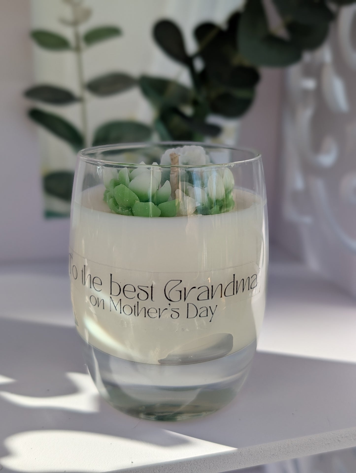 Best Grandma on Mother's Day Candle | Grandma Gift | Succulent Candle Gift