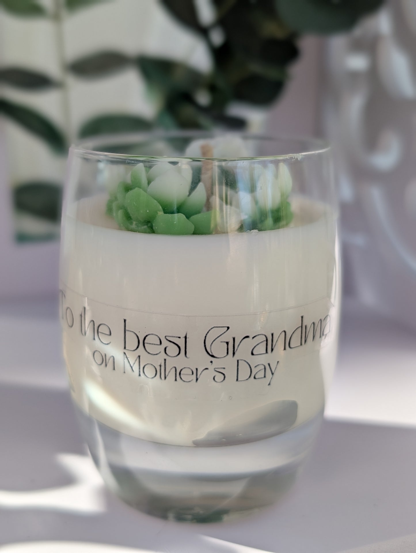 Best Grandma on Mother's Day Candle | Grandma Gift | Succulent Candle Gift
