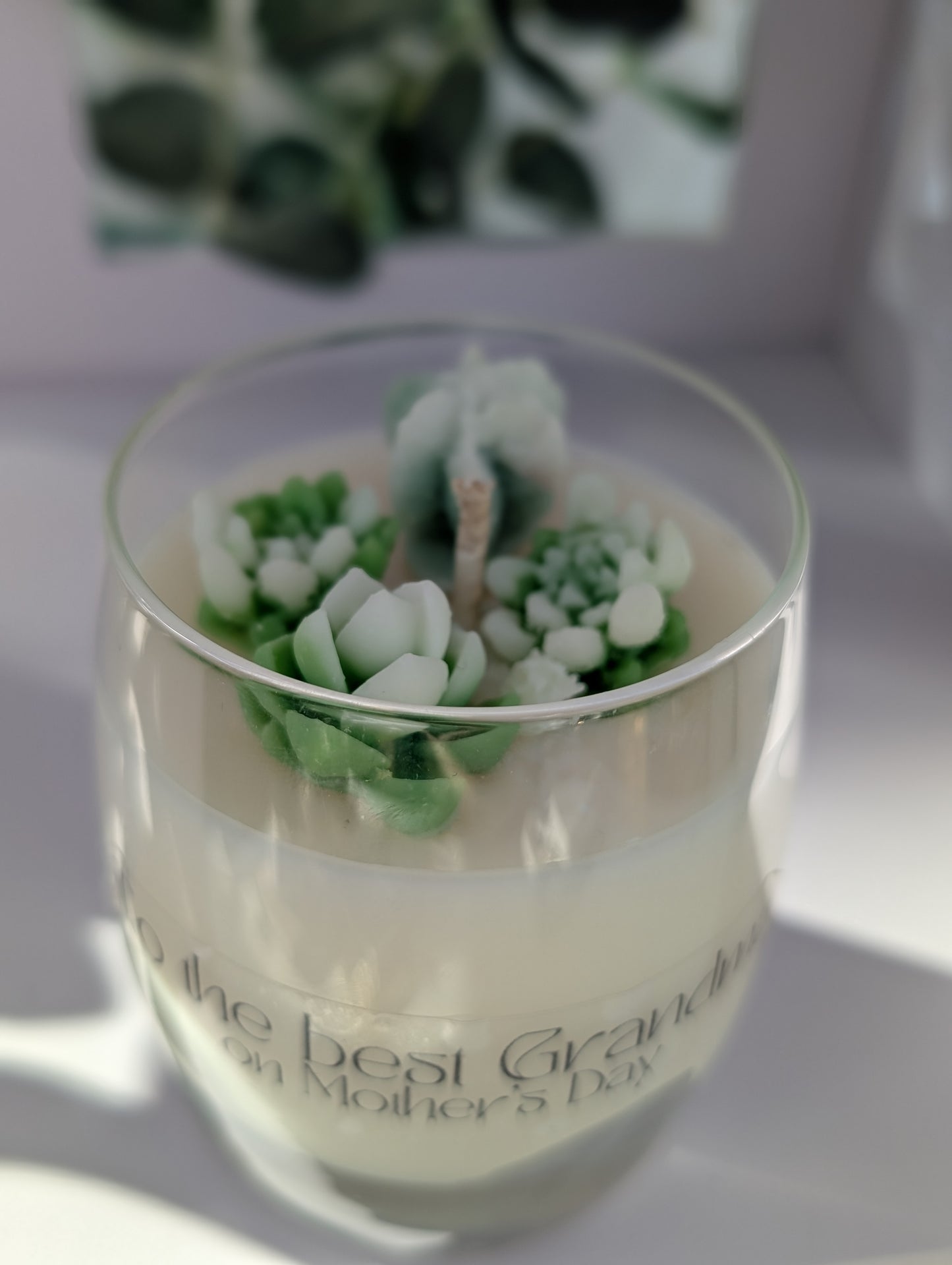 Best Grandma on Mother's Day Candle | Grandma Gift | Succulent Candle Gift