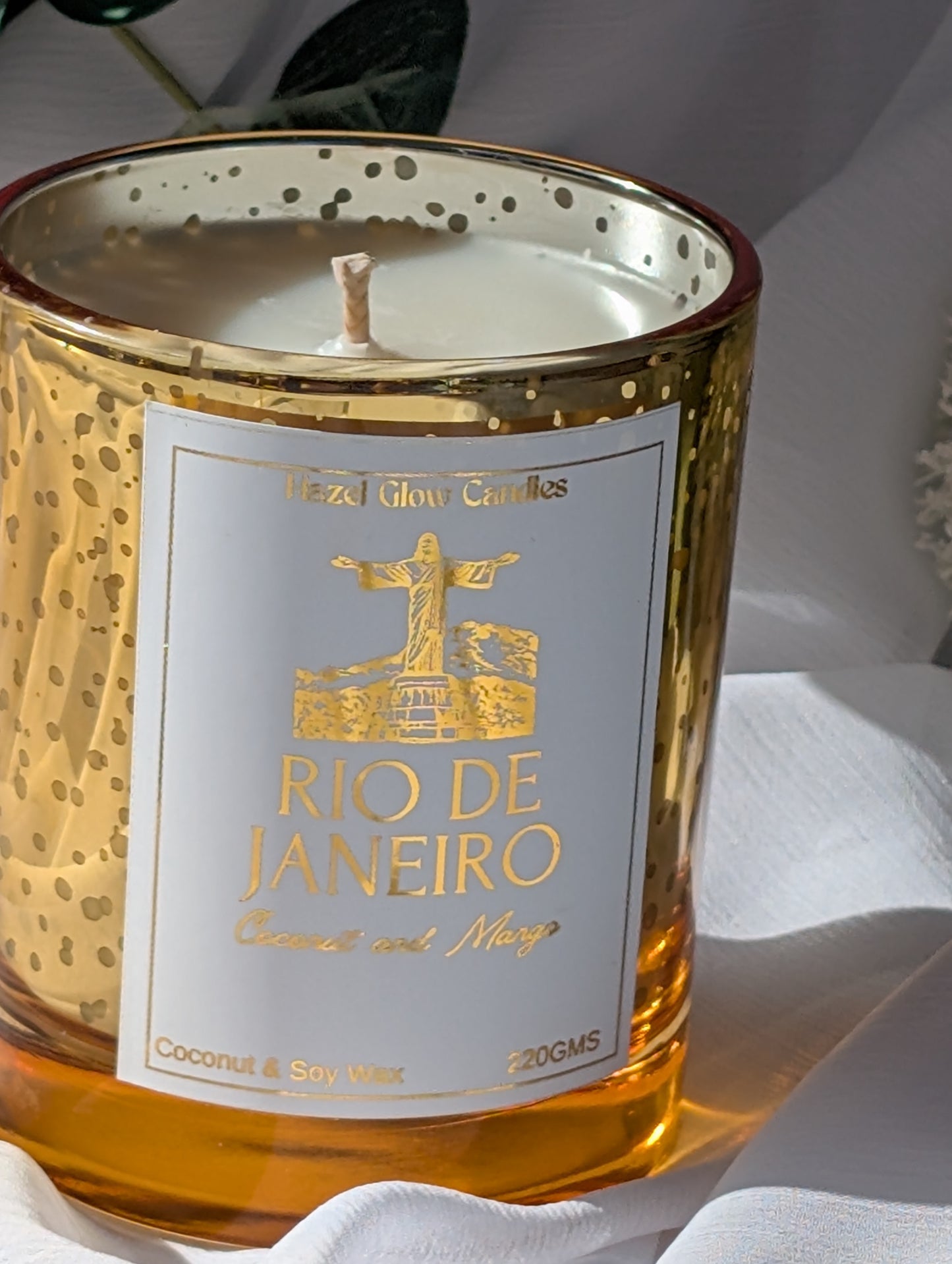 Rio de Janeiro Destination Candle | Gold Sparkle Candle | Rio Candle Gift