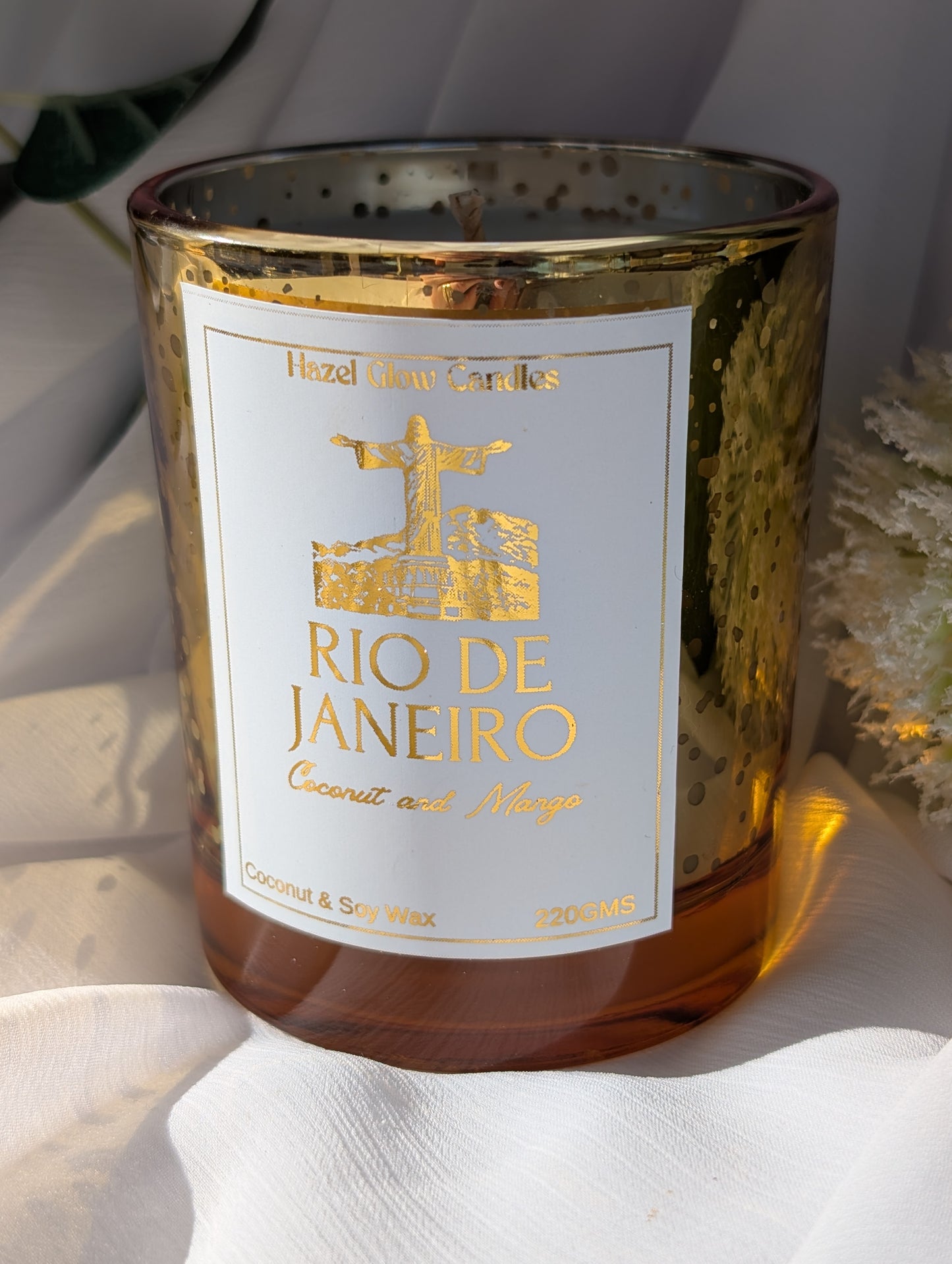 Rio de Janeiro Destination Candle | Gold Sparkle Candle | Rio Candle Gift