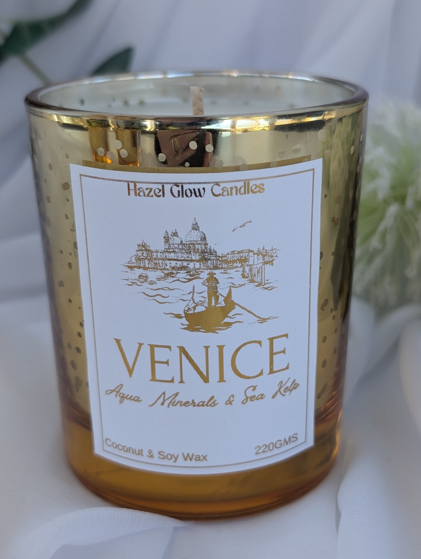 Venice Destination Candle | Gold Sparkle Venice Candle | Venice Candle Gift |