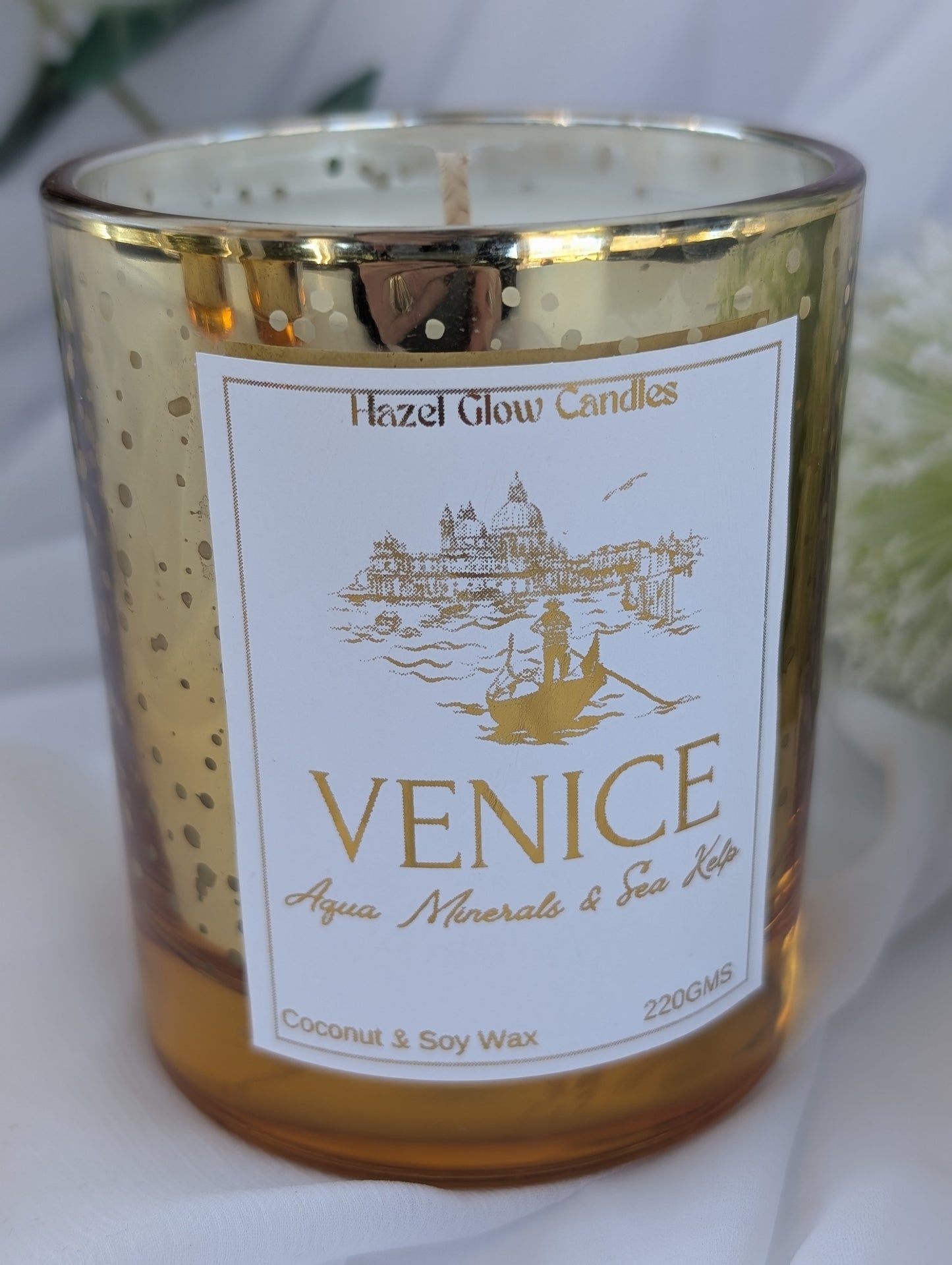Venice Destination Candle | Gold Sparkle Venice Candle | Venice Candle Gift |