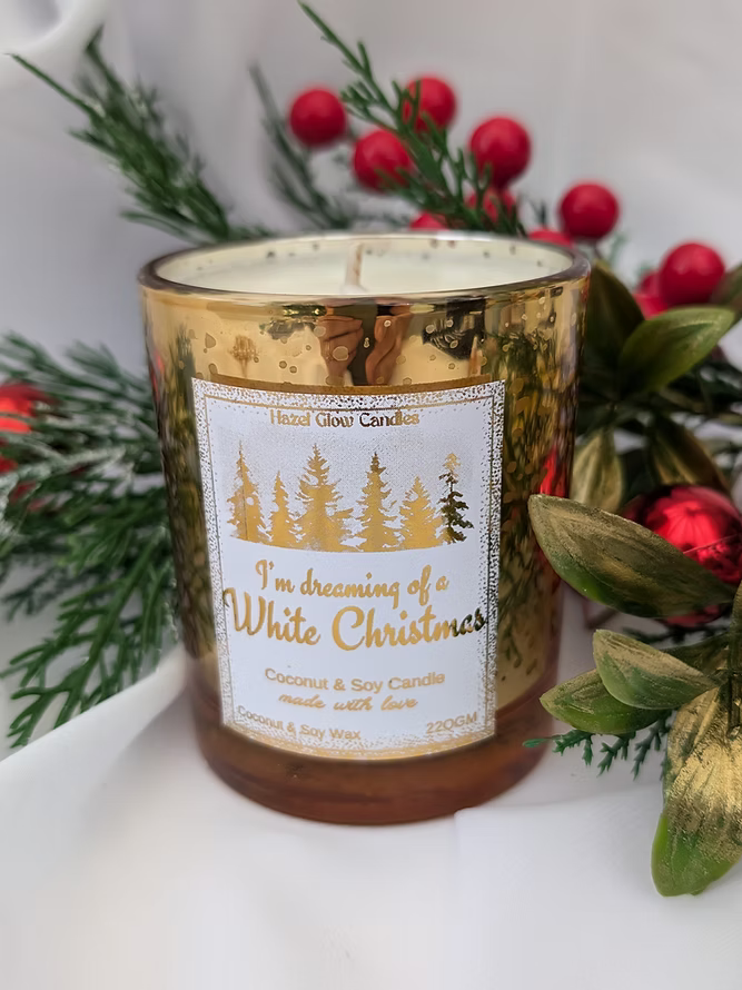 White Christmas Candle | Vegan Christmas Gift