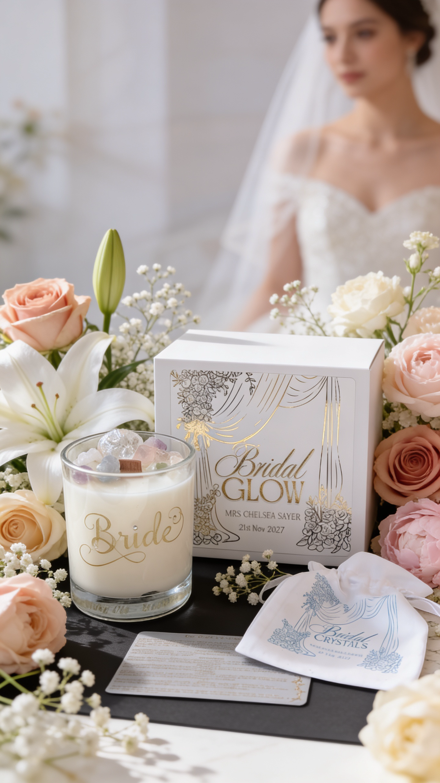 Personalised Bride Crystal Candle | Luxury Bridal Keepsake Gift