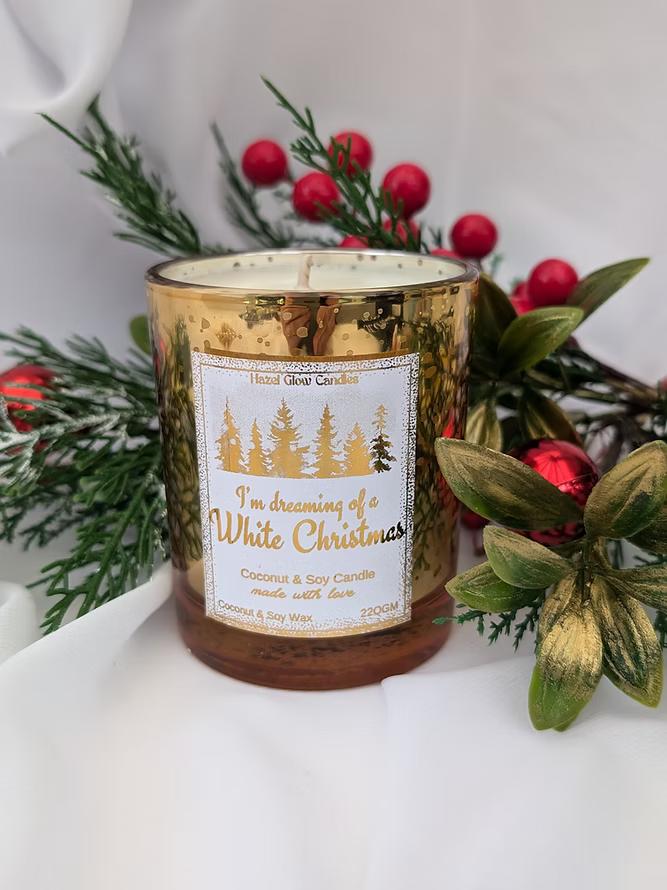 White Christmas Candle | Vegan Christmas Gift