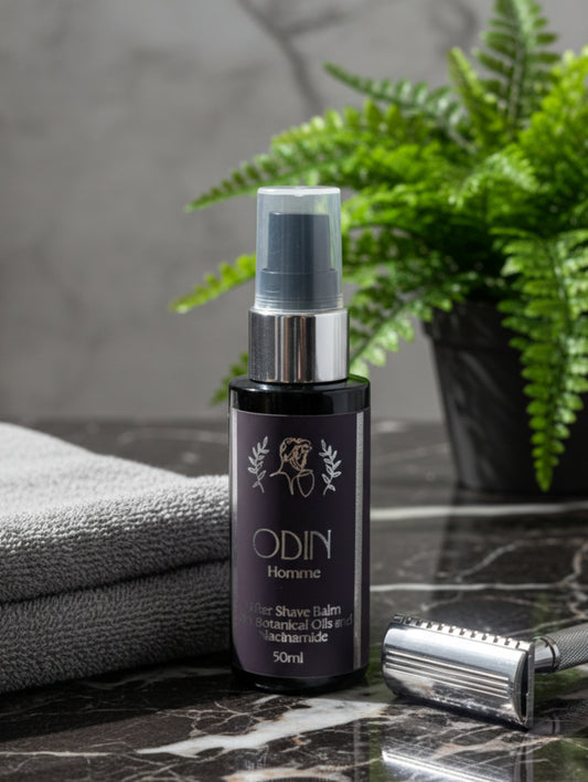 Botanical After Shave Balm Odin by Hazel Glow.  With Niacinamide and Allantoin - 50ml skin soothing balm