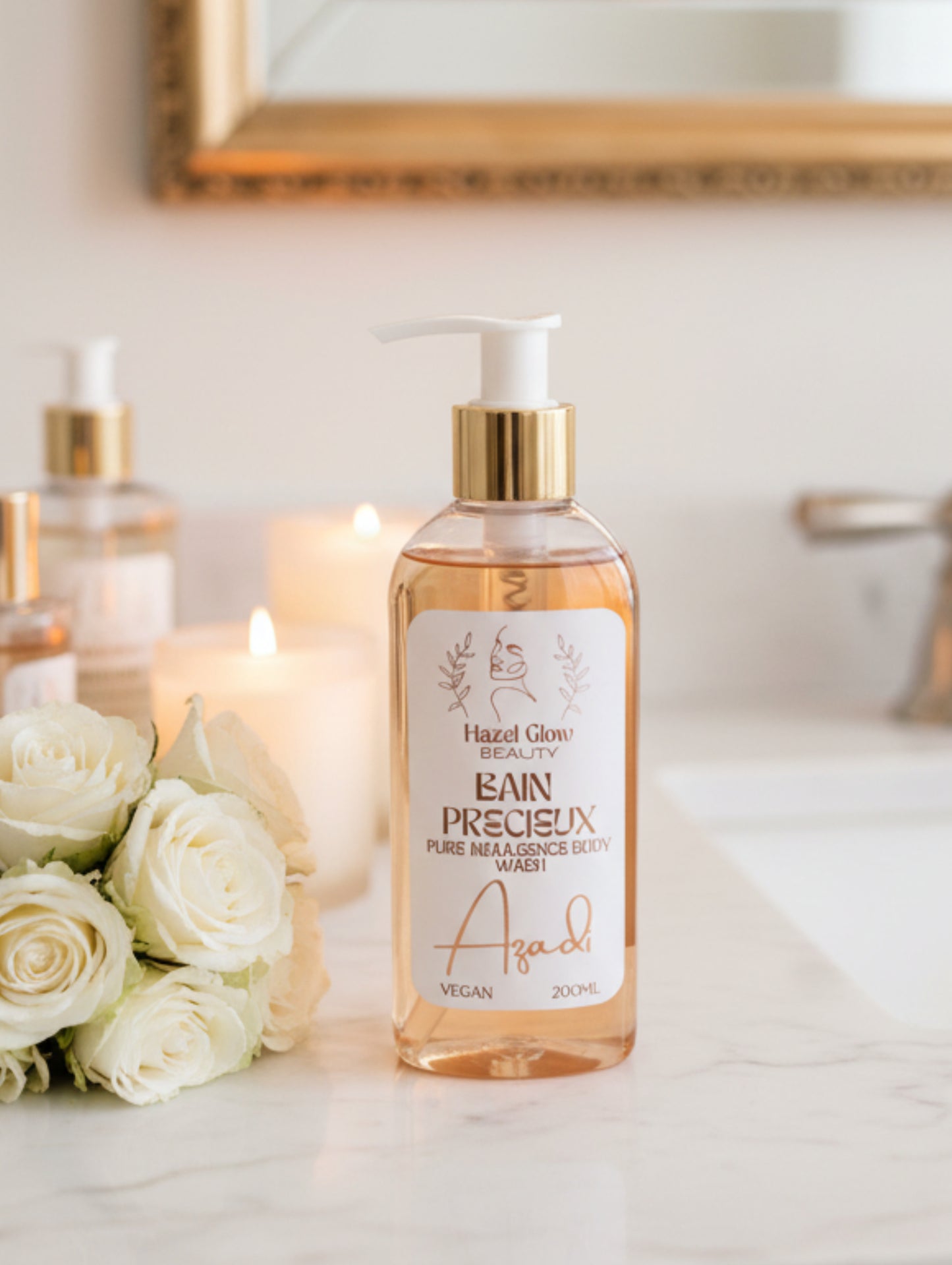 Organic base body wash by Hazel Glow in Azadi fragrance