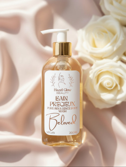 Luxury Body Wash - Bain Precieux paraben free body wash, SLS and SLES free, vegan, cruetly free.  Bridal fragrance Beloved - peony and suede