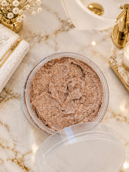 Open jar of Beloved Whipped Scrub for women by Hazel Glow