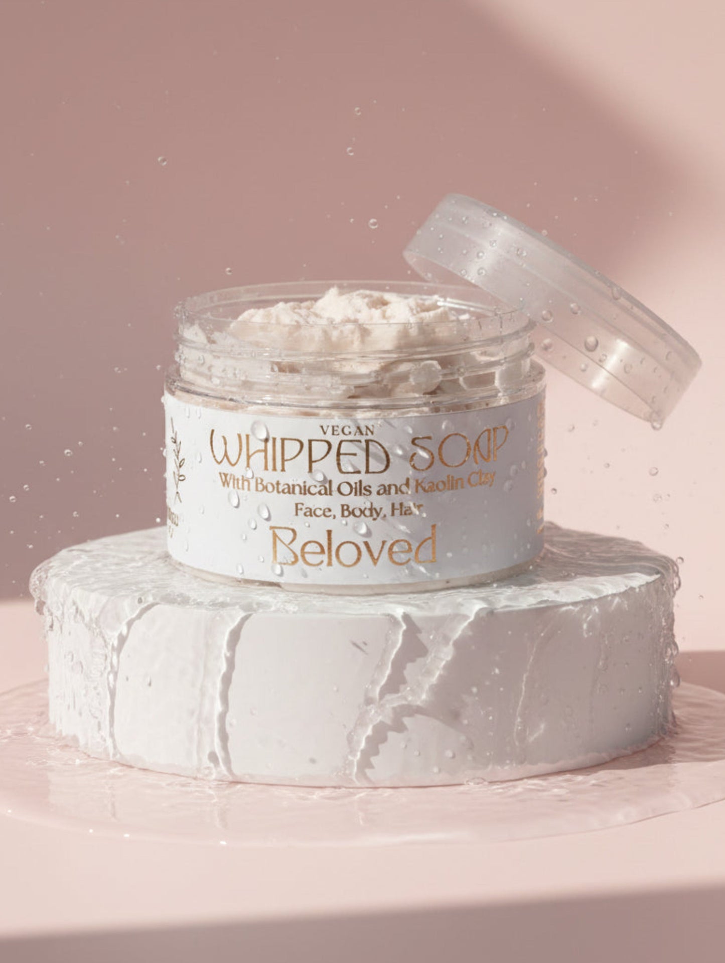 Vegan Whipped Soap, Beloved fragrance with blush suede and peony