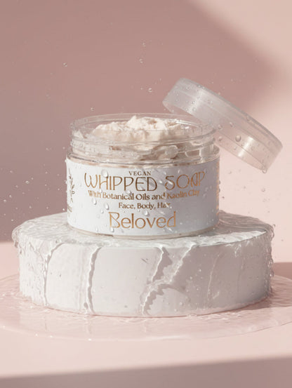 Vegan Whipped Soap, Beloved fragrance with blush suede and peony