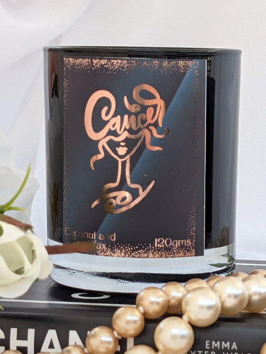 Black and Gold Cancer Candle
