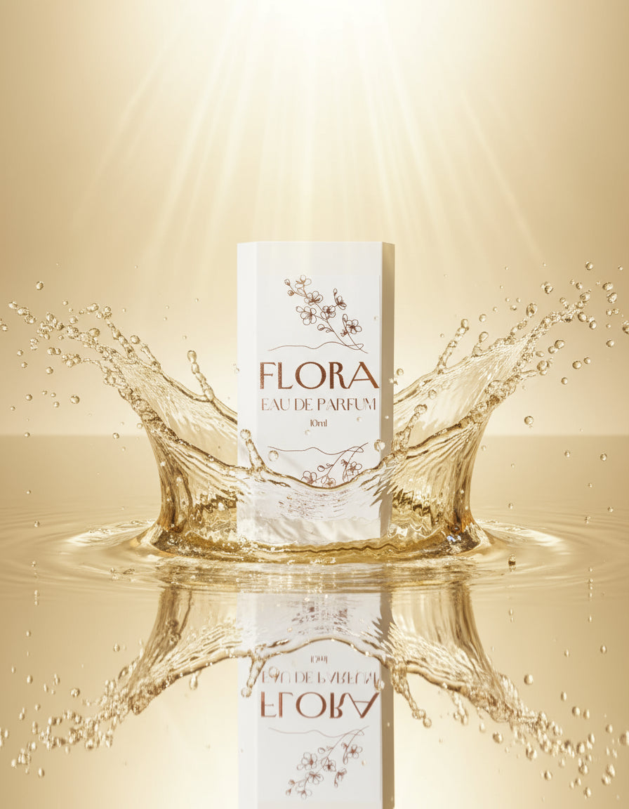Flora Eau de Parfum packaging water