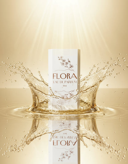 Flora Eau de Parfum packaging water