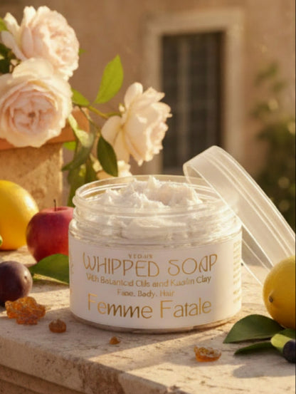 Shower Whip, Femme Fatale Whipped Soap foaming cleanser chypre fragrance by Hazel Glow