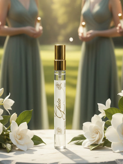 Bridal Perfume - Gaia 10ml discovery size by Hazel Glow.  White Floral joyful fragrance, perfect as a wedding perfume, bridesmaid gift or mother of bride or groom gift