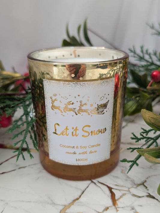 Gold Christmas Fragrance Candle - Let it Snow