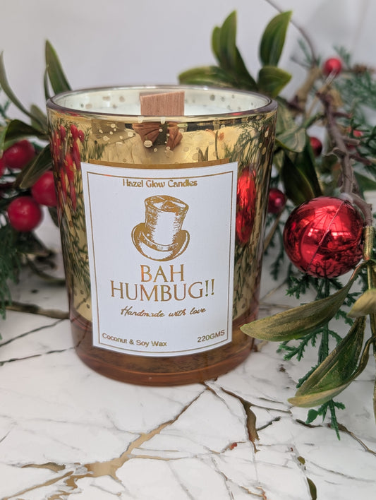 Gold Scrooge Bah Humbug Candle