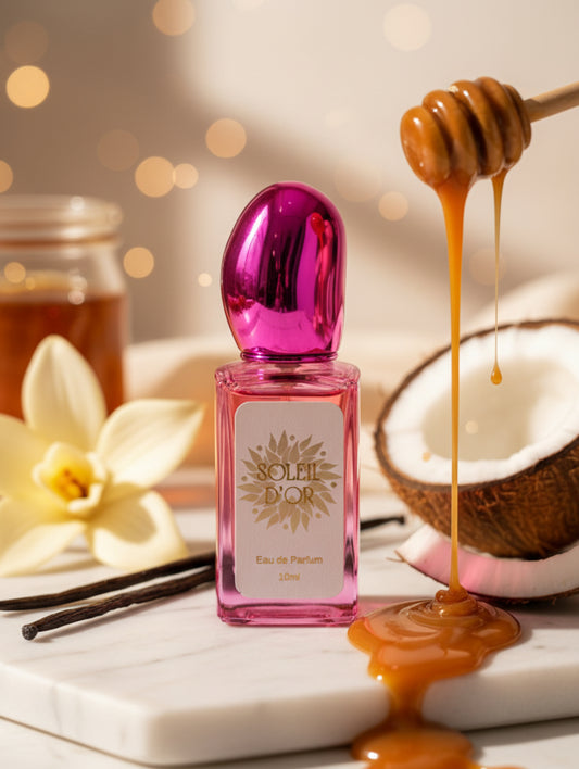 Gourmand vegan perfume Soleil D'Or by Hazel Glow