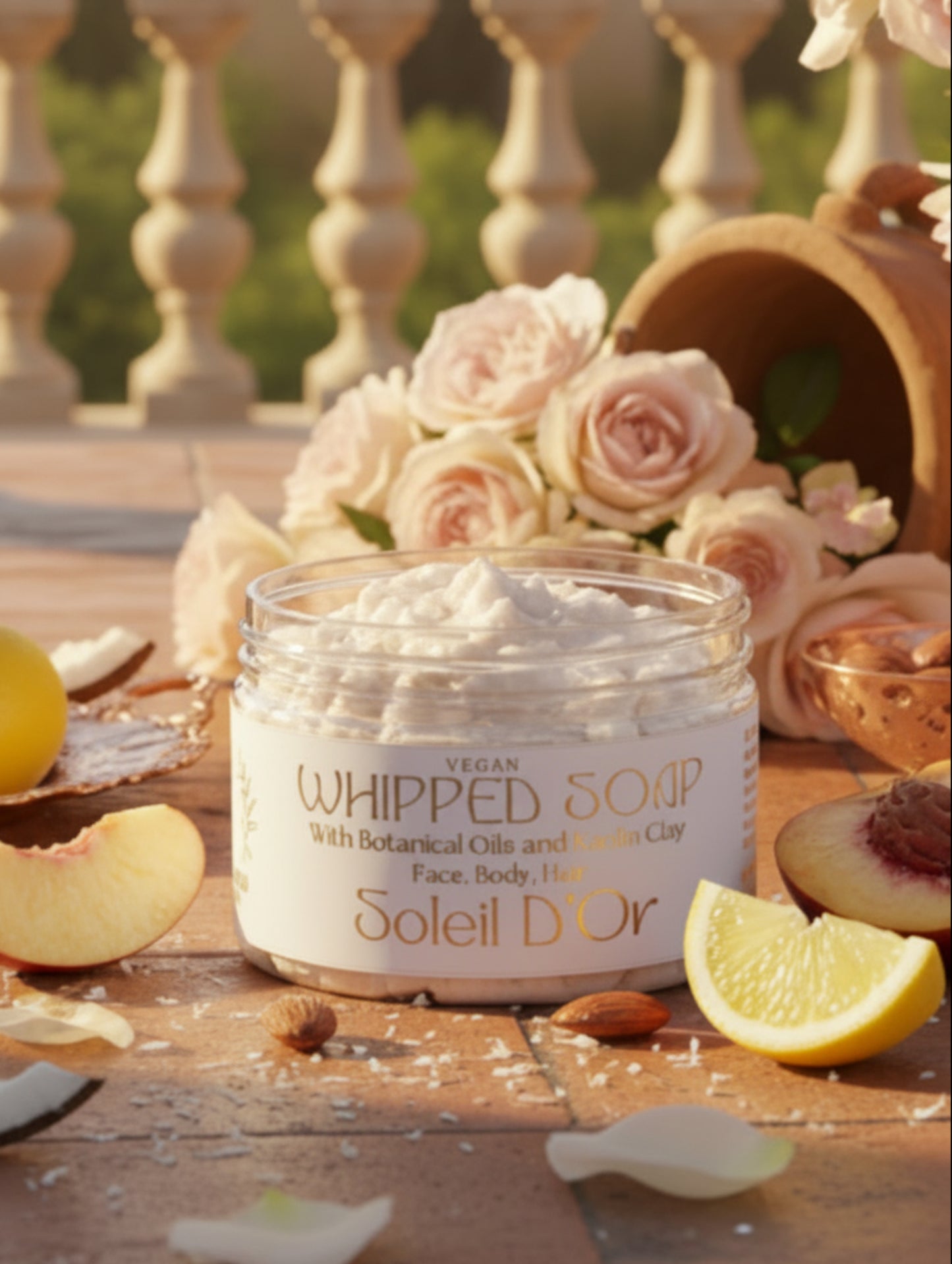 Gourmand Fragrance whipped soap in Soleil D'Or fragrance by Hazel Glow