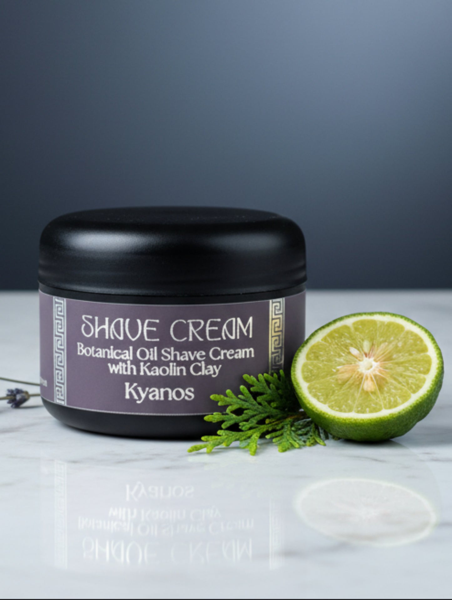 Shave Butter Kyanos by Hazel Glow.  Luxury shave cream with botanicals and kaolin clay