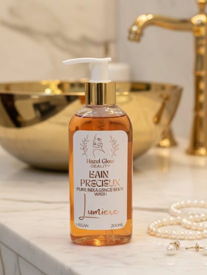 Body Wash with organic ingredients, Lumière fragrance by Hazel Glow