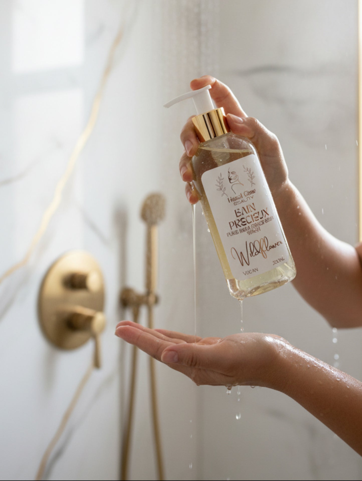Bain Precieux Luxury Shower Gel in Wildflower fragrance by Hazel Glow