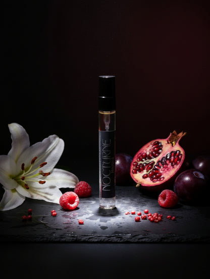 Men's Eau de Parfum Nocturne by Hazel Glow 10ml travel size men's fragrance with lily and pomegranate
