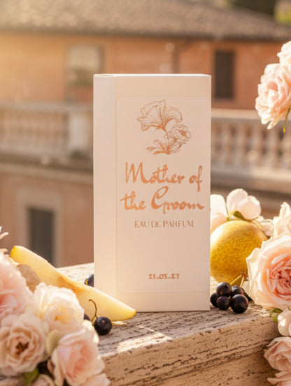 Personalised Bridal Gifts - Mother of the groom gift, personalised perfume 10ml by Hazel Glow on a wall with roses cascasing
