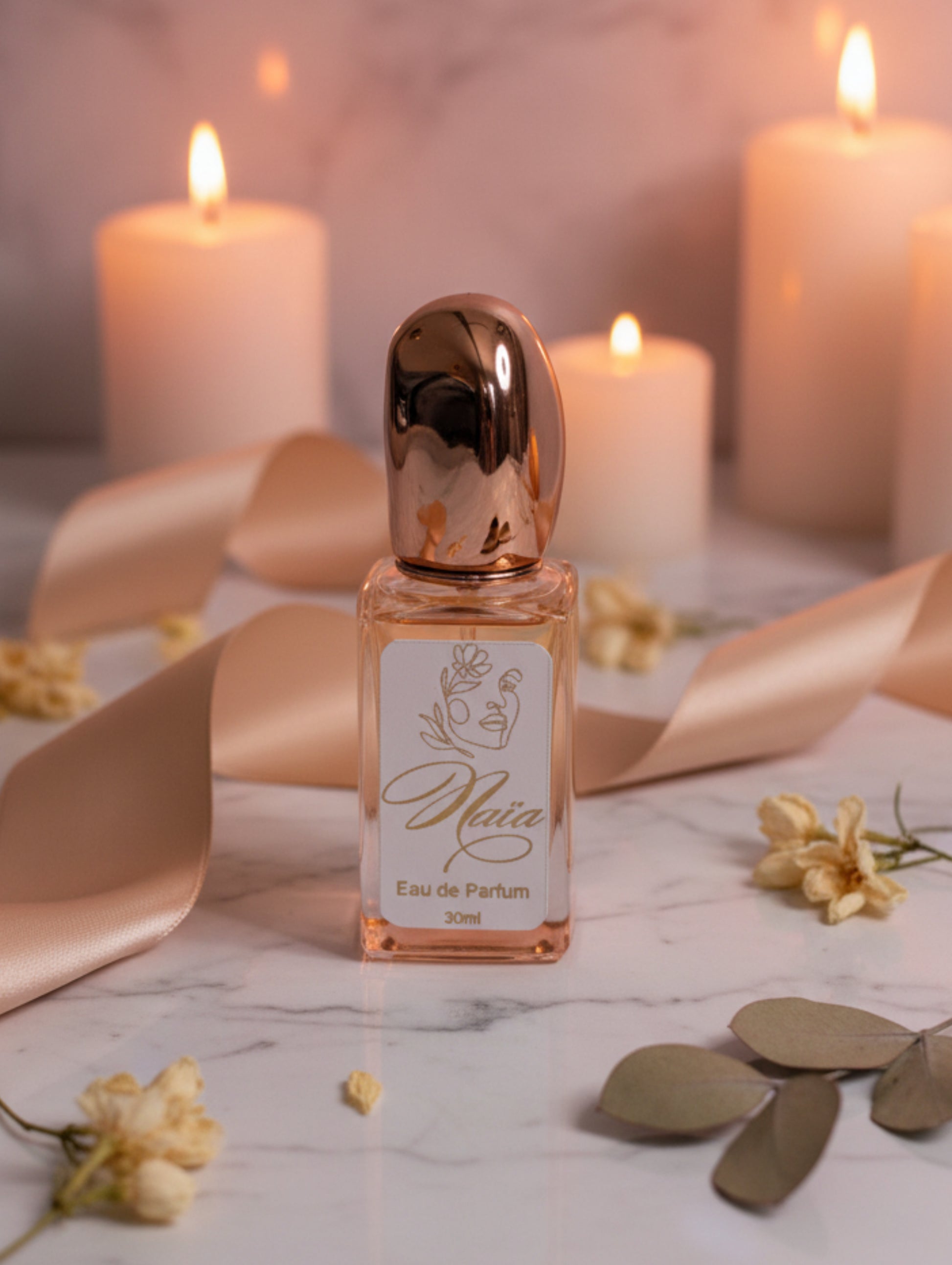 Naïa vegan perfume by Hazel Glow - 30ml in a rose gold bottle, the perfect bridal perfume, bridesmaid gift, mother of the bride gift.