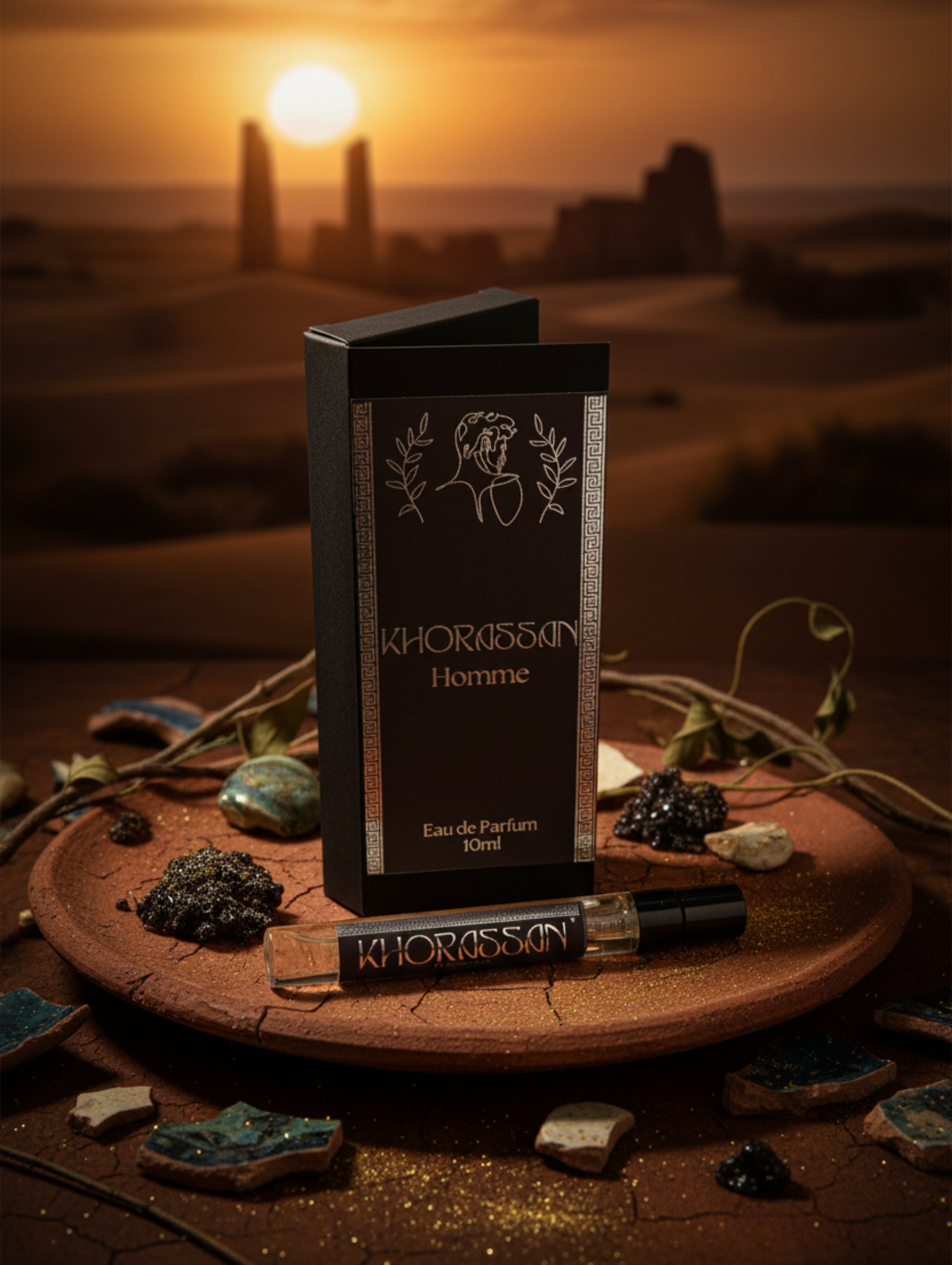 Khorassan Oud Perfume by Hazel Glow.  Men's Travel Size Perfume in 10ml spray