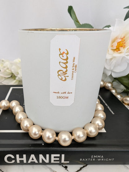"Grace" Luxury White and Gold Candle | Vegan Candle Gift