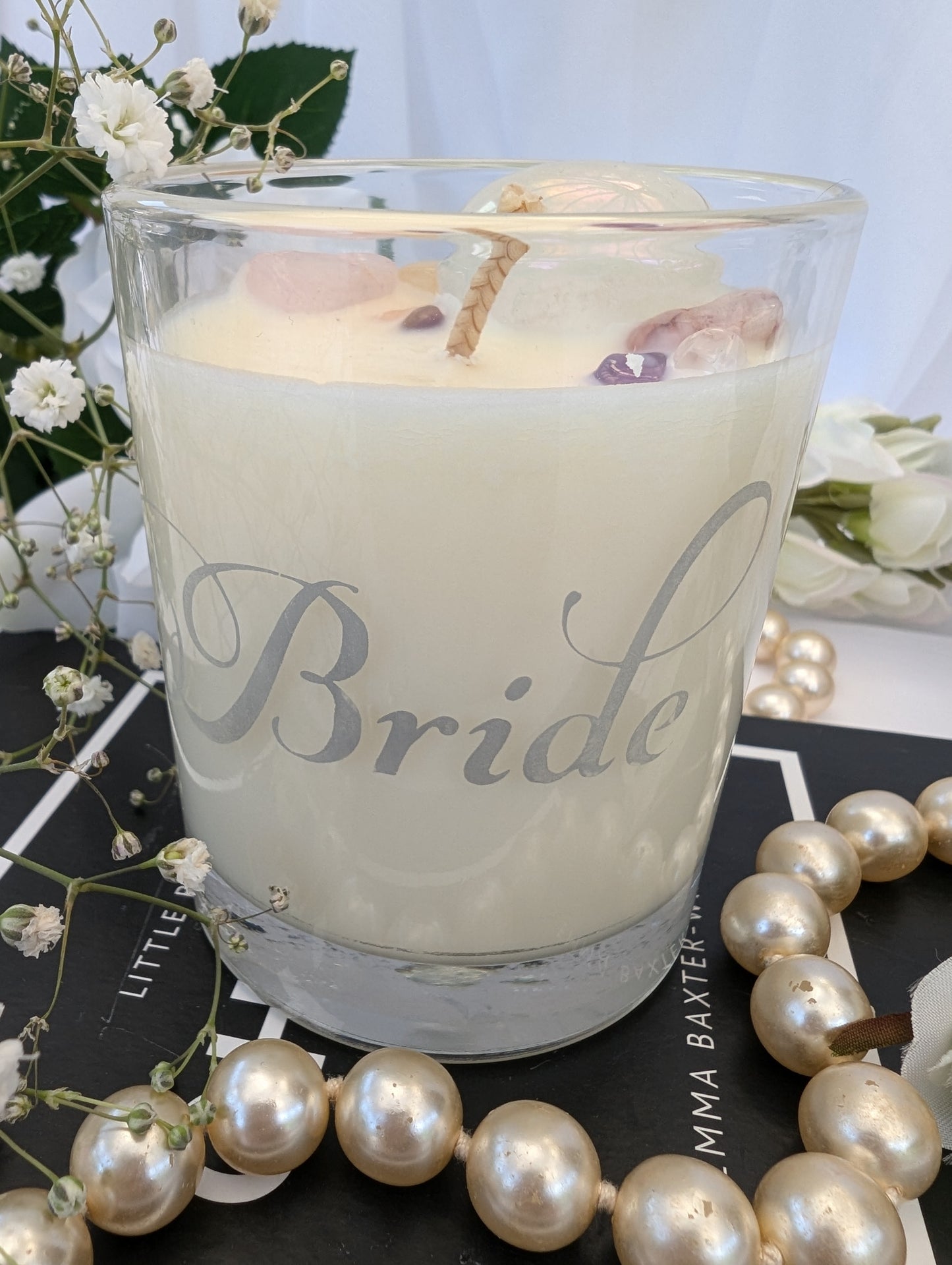 Bridal Luxury Crystal Candle - Hand-Etched Wedding Candle Gift