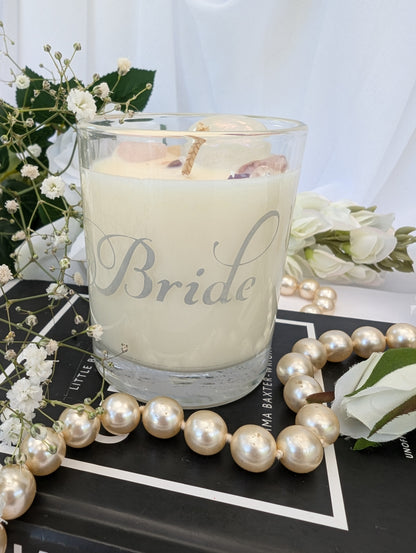 Bridal Luxury Crystal Candle - Hand-Etched Wedding Candle Gift