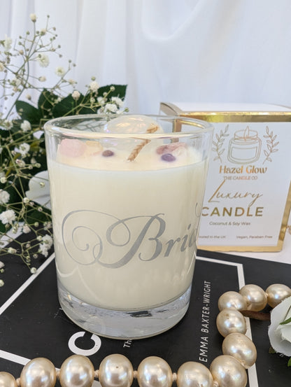 Bridal Luxury Crystal Candle - Hand-Etched Wedding Candle Gift