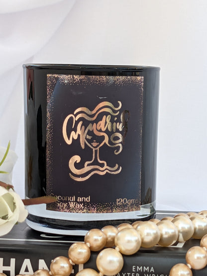 Aquarius Zodiac Candle | Black & Gold Luxury Vegan Star Sign Candle
