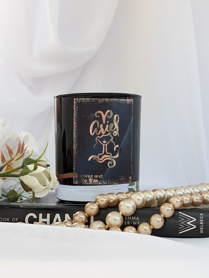 Aries Zodiac Candle | Black & Gold Luxury Vegan Star Sign Candle