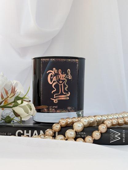 Black and Gold Zodiac Candle | Cancer Star Sign Candle