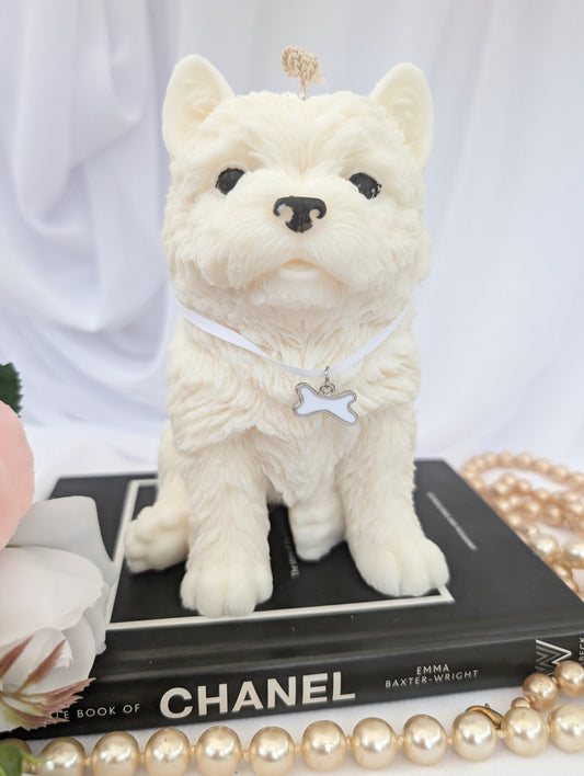 West Highland Terrier Puppy Candle