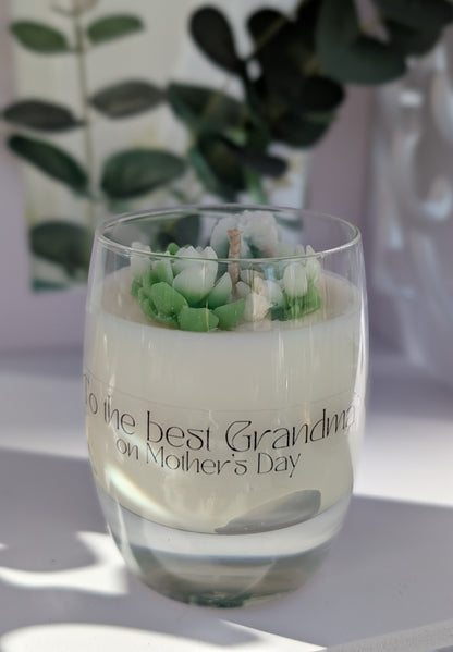 Best Grandma on Mother's Day Candle | Grandma Gift | Succulent Candle Gift