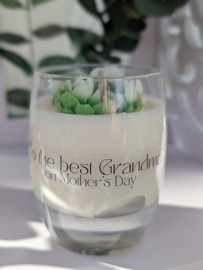 Best Grandma on Mother's Day Candle | Grandma Gift | Succulent Candle Gift