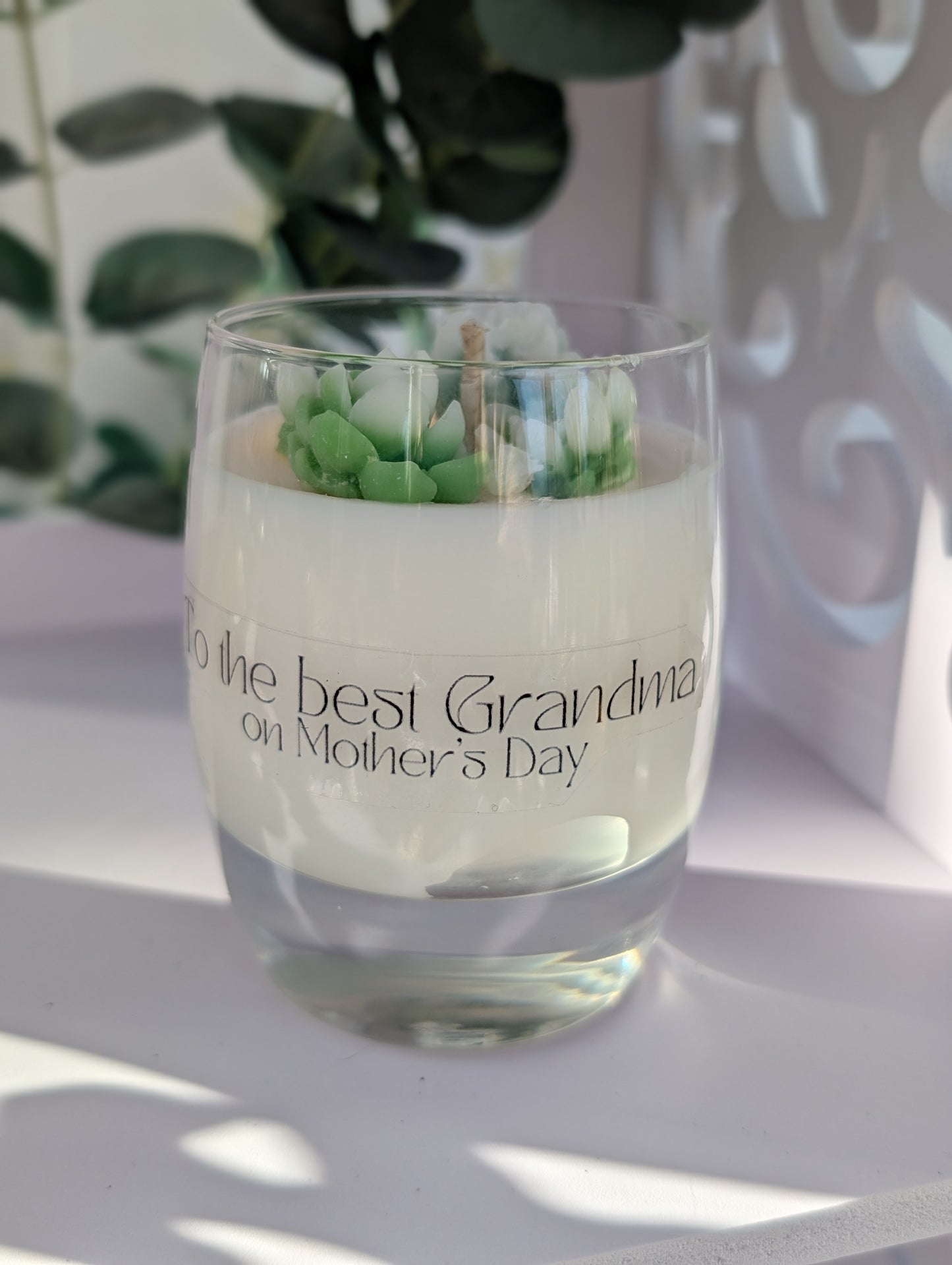 Best Grandma on Mother's Day Candle | Grandma Gift | Succulent Candle Gift