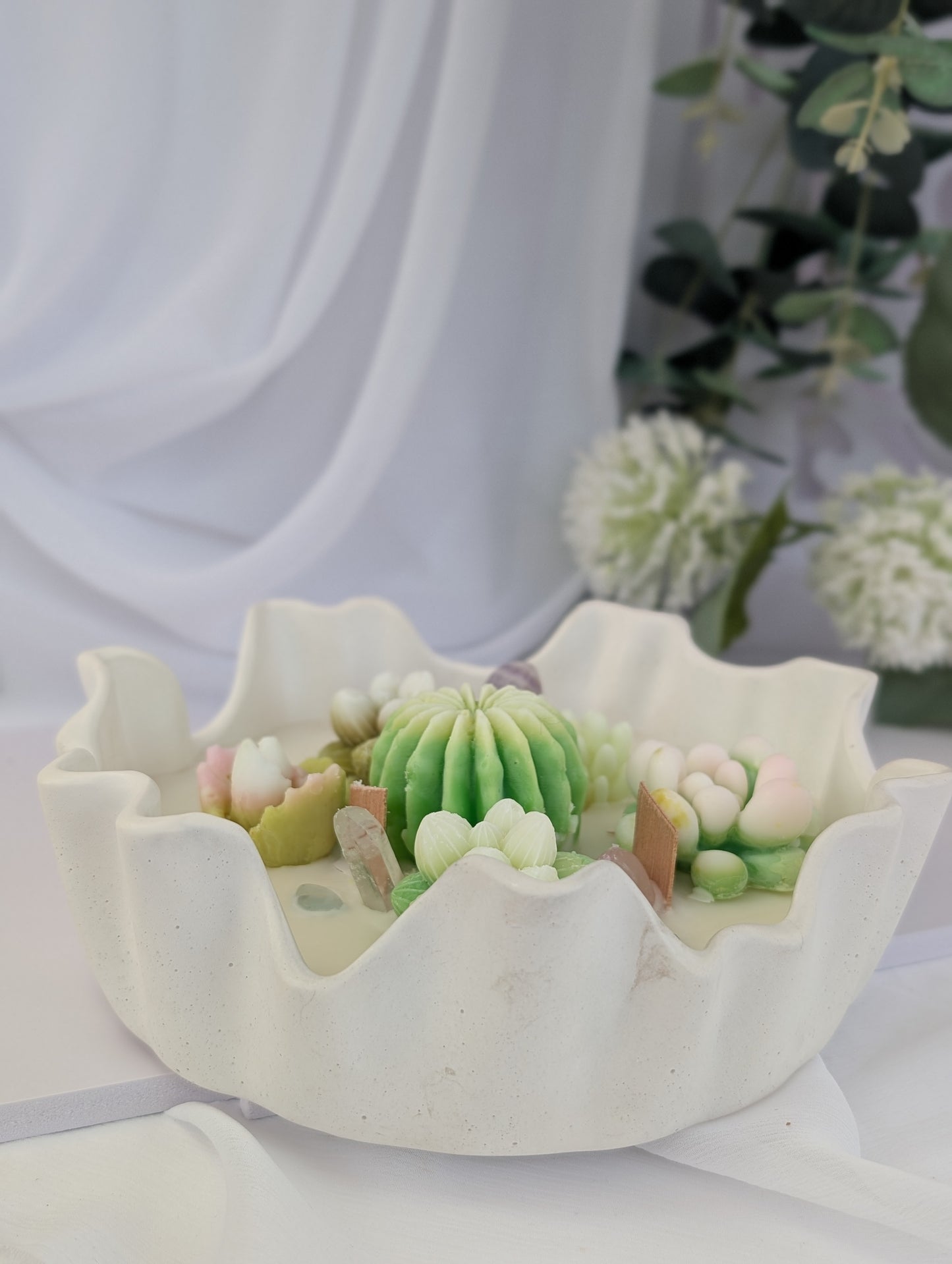 Hand Poured Bowl Candle with Succulents | Unique Mothers Day Gifts
