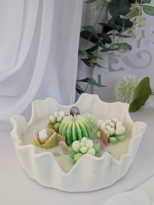 Hand Poured Bowl Candle with Succulents | Unique Mothers Day Gifts