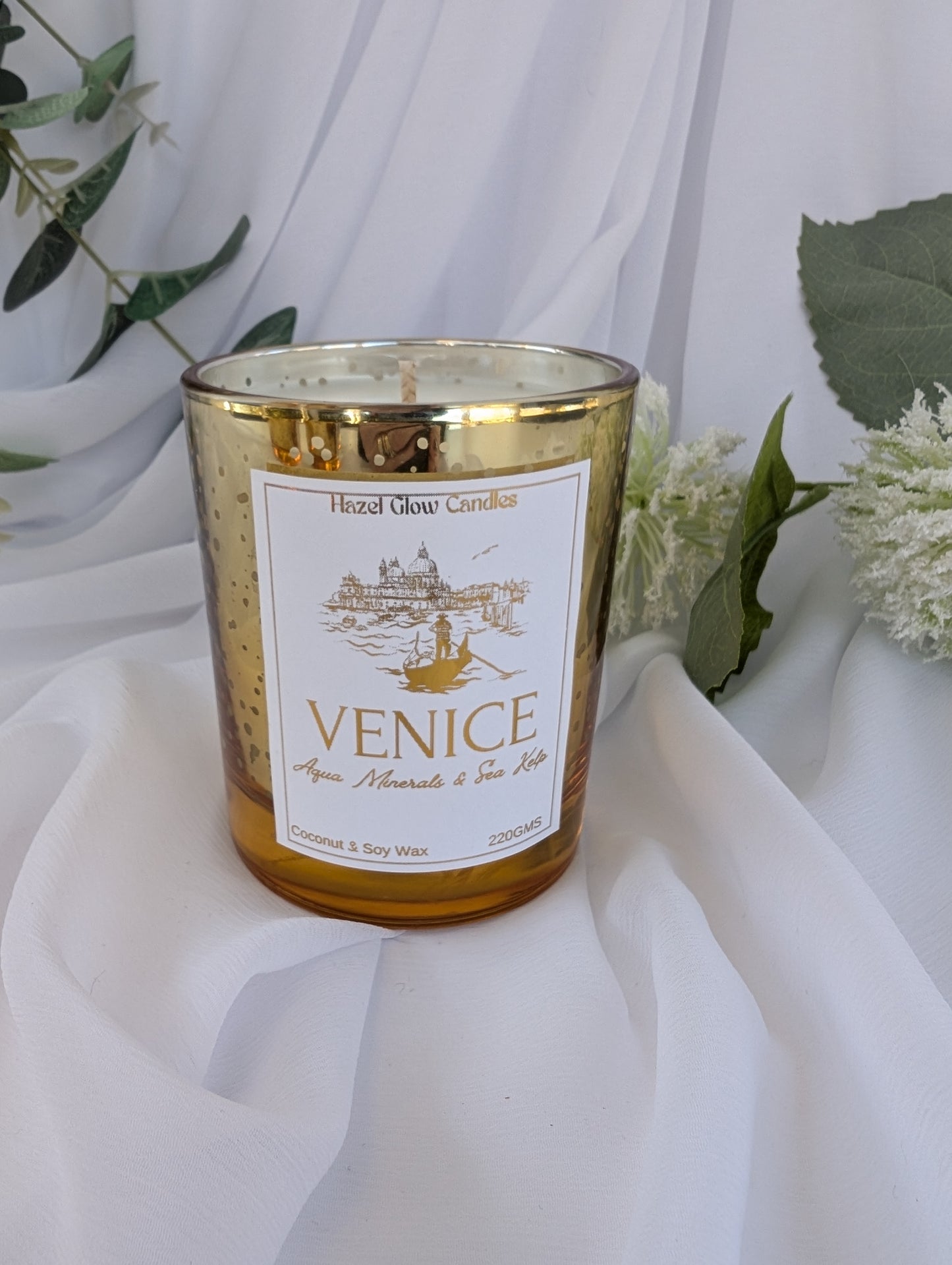 Venice Destination Candle | Gold Sparkle Venice Candle | Venice Candle Gift |