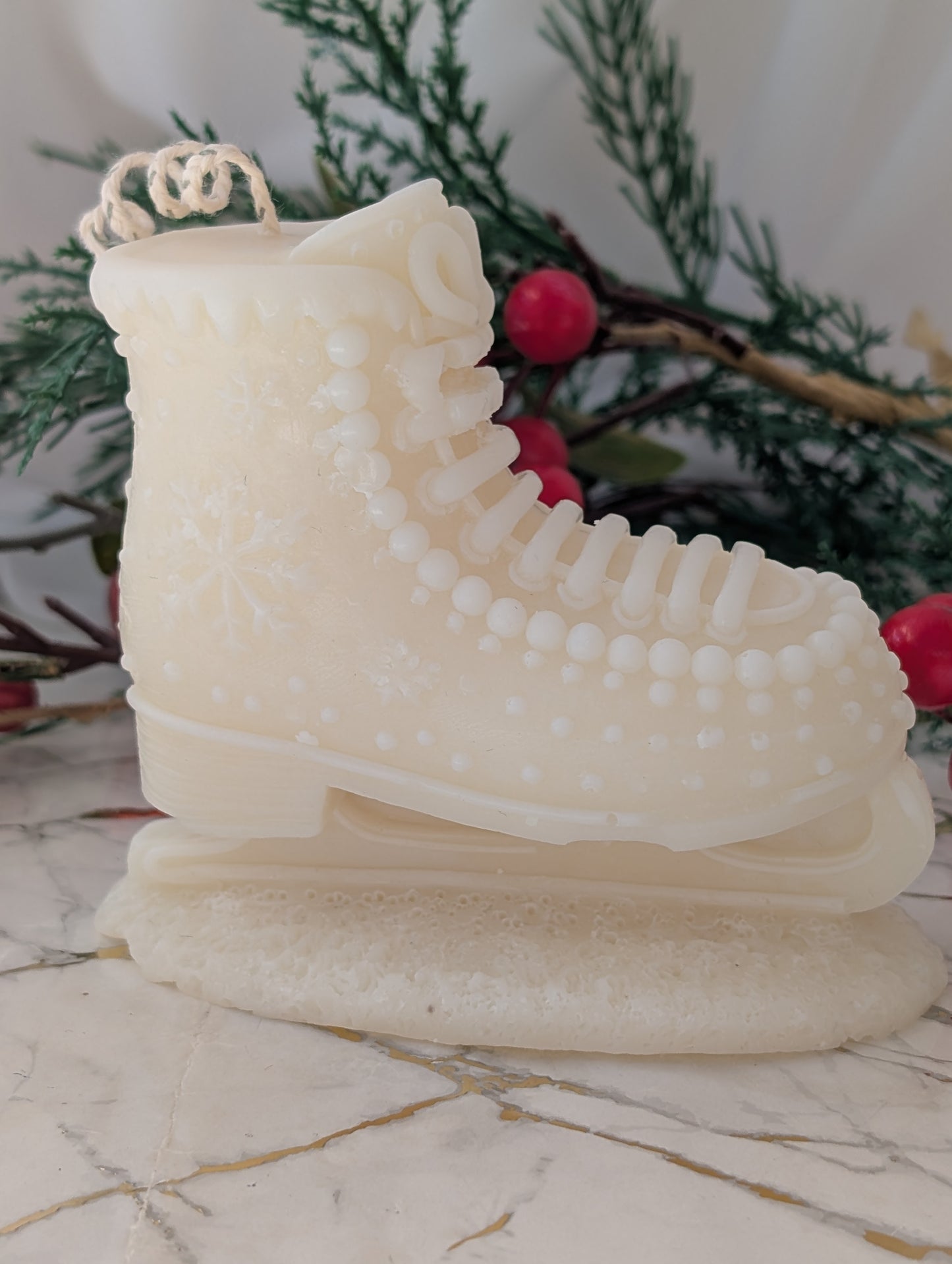 Ice Skate Christmas Candle | Moulded Statement Candle