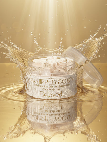 Beloved Whipped Soap | Vegan Face & Body Cleanser | Peony & Suede